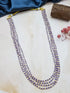 Purple American Onex stones with Drum Size and Round Hyderabadi Pearl 3 mm Layered Necklace
