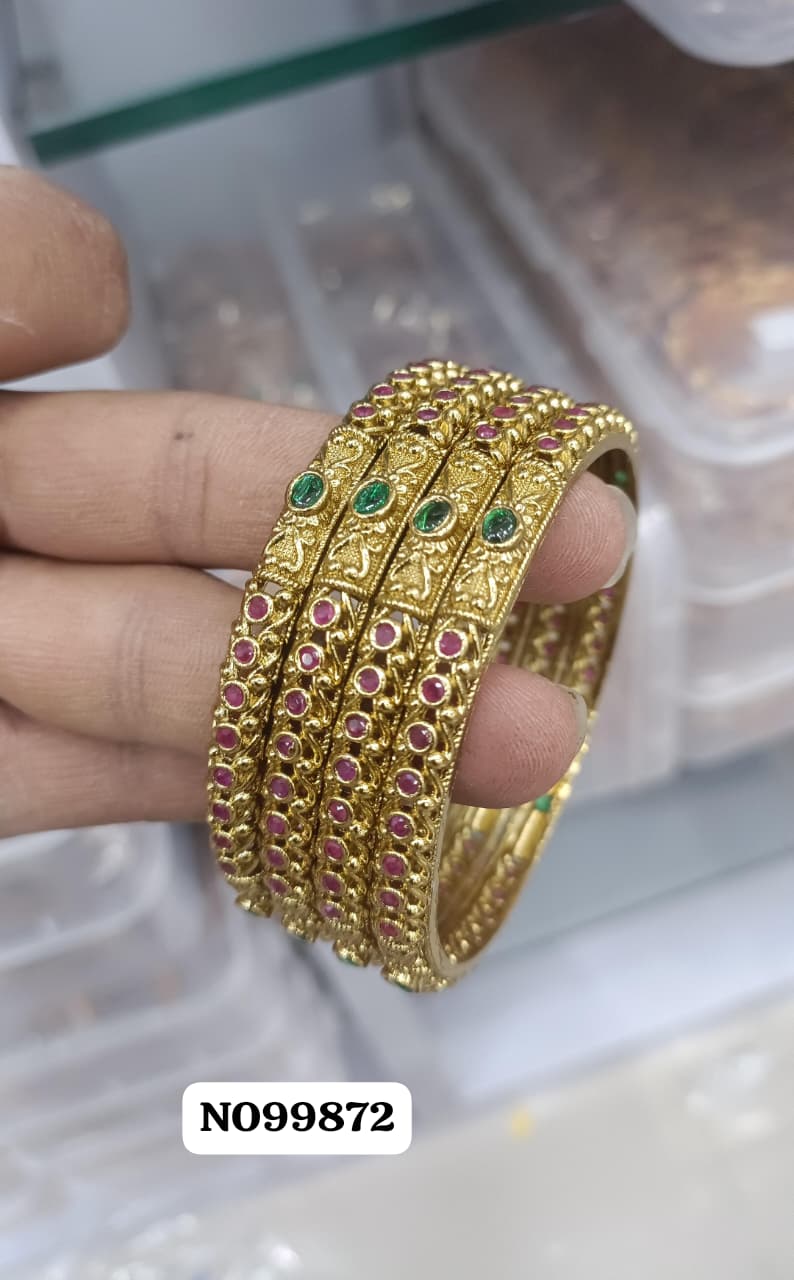 Gold Plated Set of 2 premium CZ Bangles