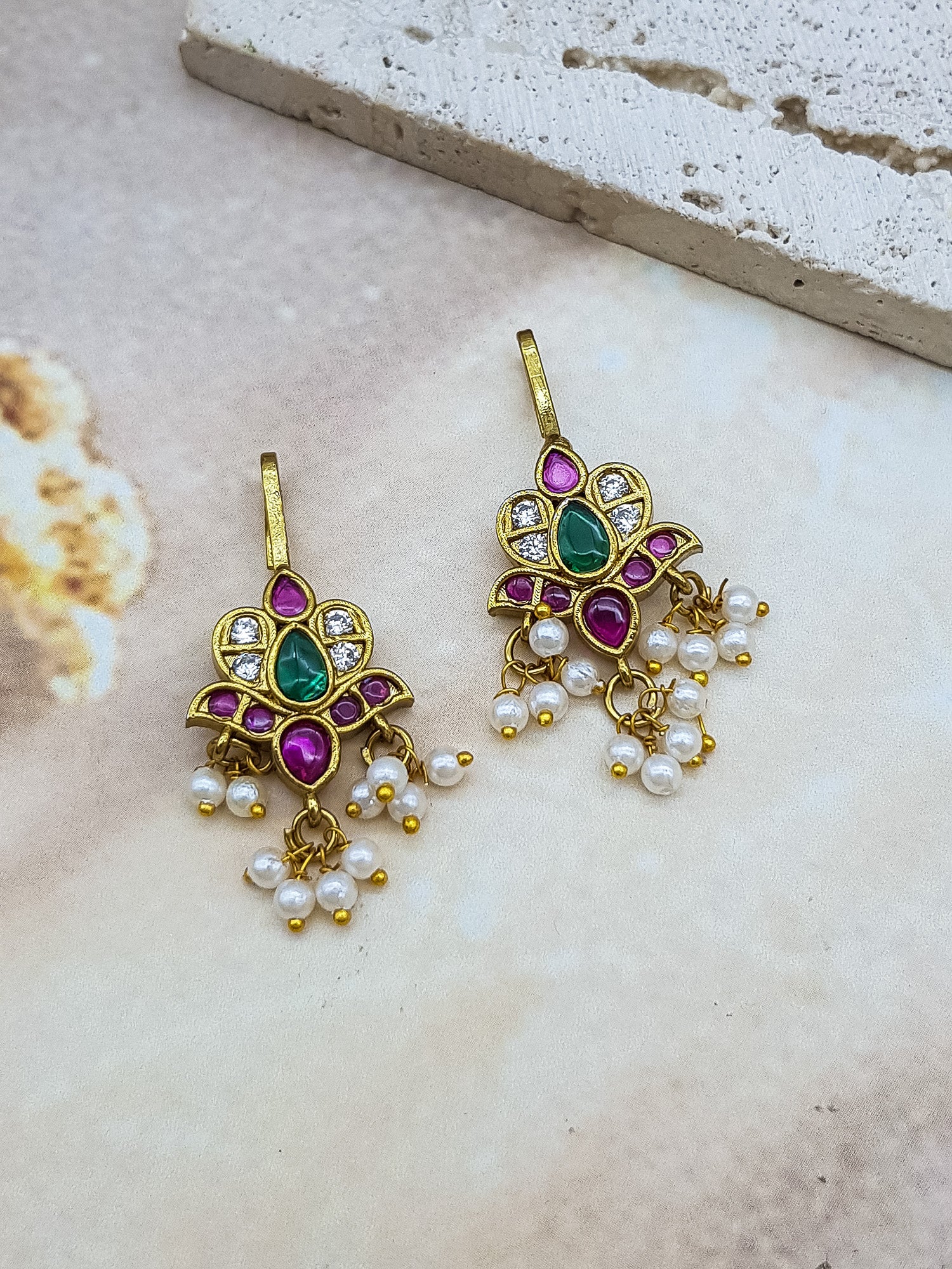 Gold Plated Premium jadau Bugadi ear cuffs
