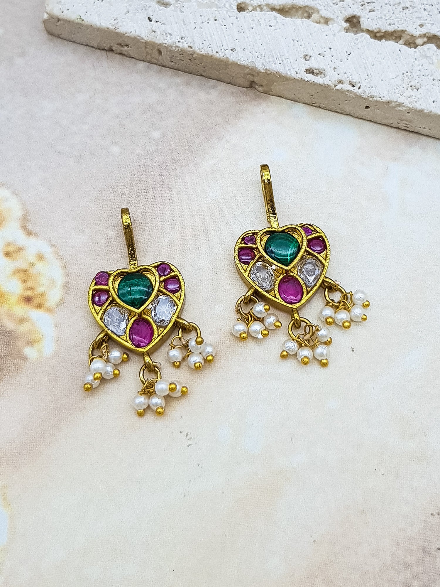 Gold Plated Premium jadau Bugadi ear cuffs