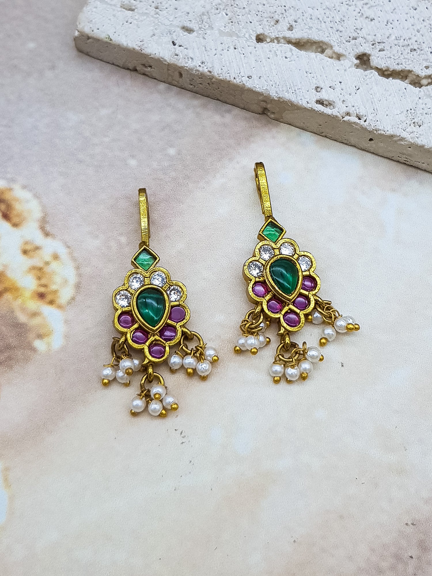 Gold Plated Premium jadau Bugadi ear cuffs