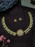 Premium Gold Plated Choker Jewellery Set with Cz and pearls