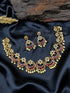 Gold Plated Chandbali design Short CZ Necklace Set