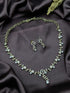 Gold Plated White and Mint green/green CZ Necklace Set