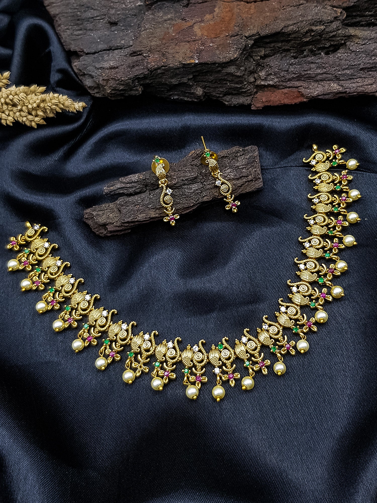 Premium Gold Plated Short CZ Nekclace Set