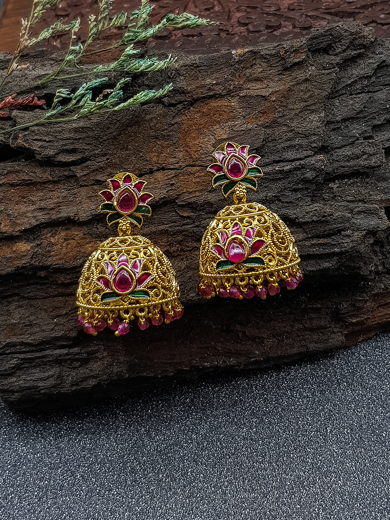 Gold plated premium CZ Jhumka