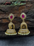 Gold plated premium Temple design CZ Jhumka
