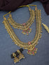 Premium Gold Finish Temple Delicate Lakshmi Combo Necklace Set
