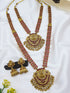 Premium Gold Finish Temple Delicate Lakshmi Combo Necklace Set