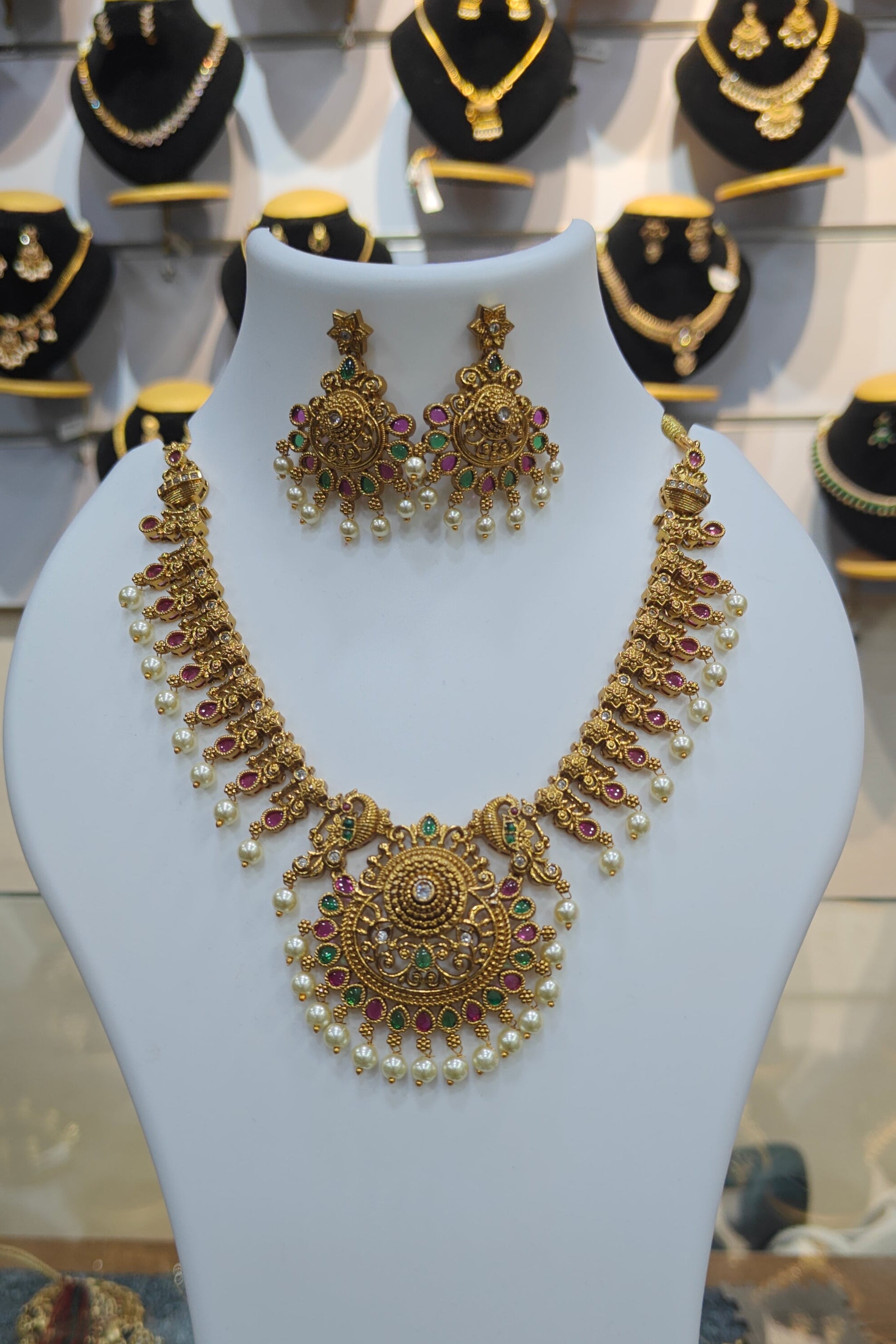 Premium Medium Length CZ Necklace Set