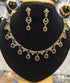 Gold Plated Green white cz necklace set