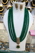 4mm Green onyx stones with cz zercon pendant Necklace set