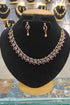 Gold Plated CZ Red white short necklace set