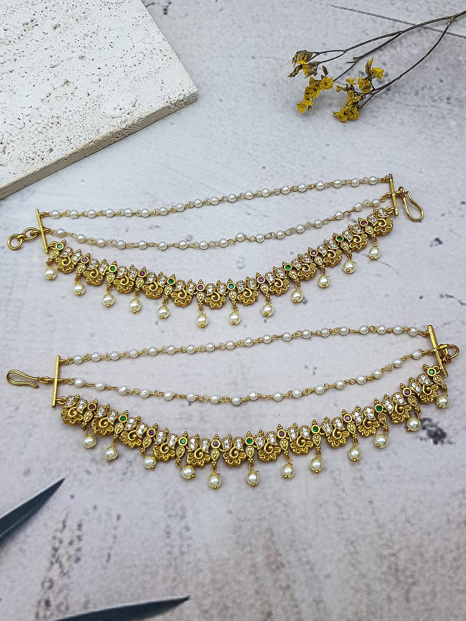 Premium Gold Plated Maatil with pearl drop