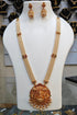 Gold Plated Premium Panchloha Necklace set with pearl maala Geru finish