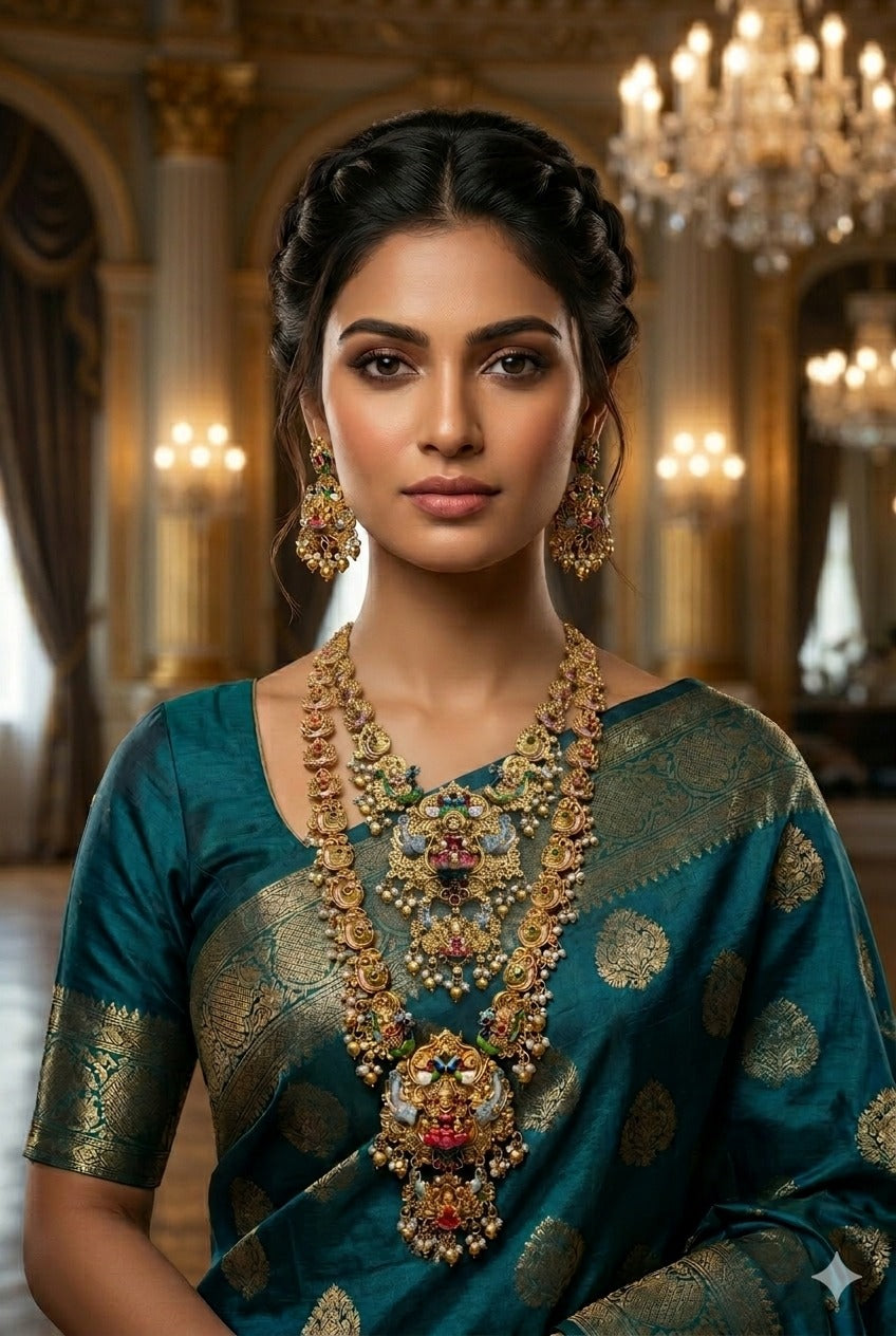 Gold Plated enamel Necklace Combo Set