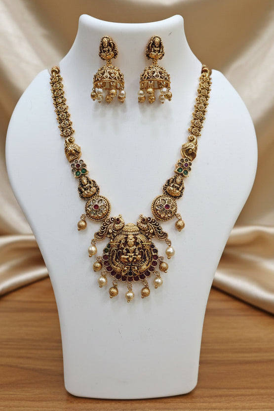 Gold Plated Premium Antique Necklace Set