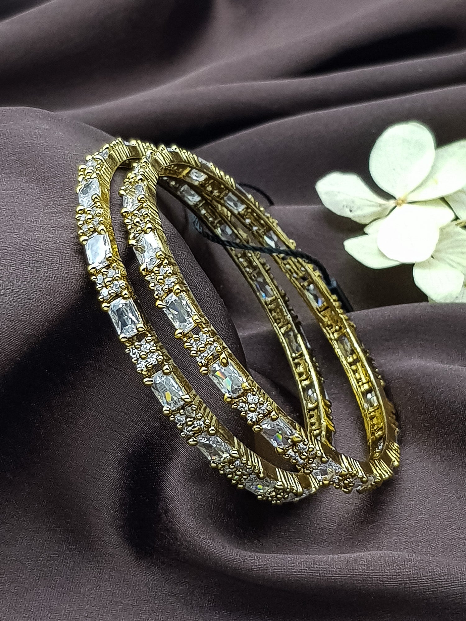 Gold plated AD bangles set of 2