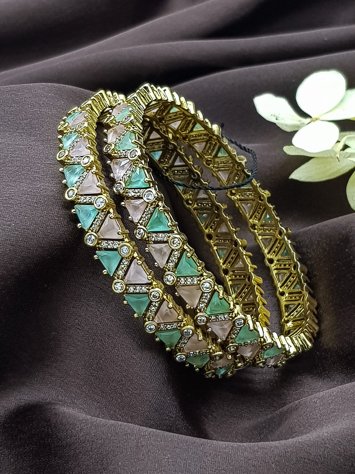 Gold plated AD bangles set of 2