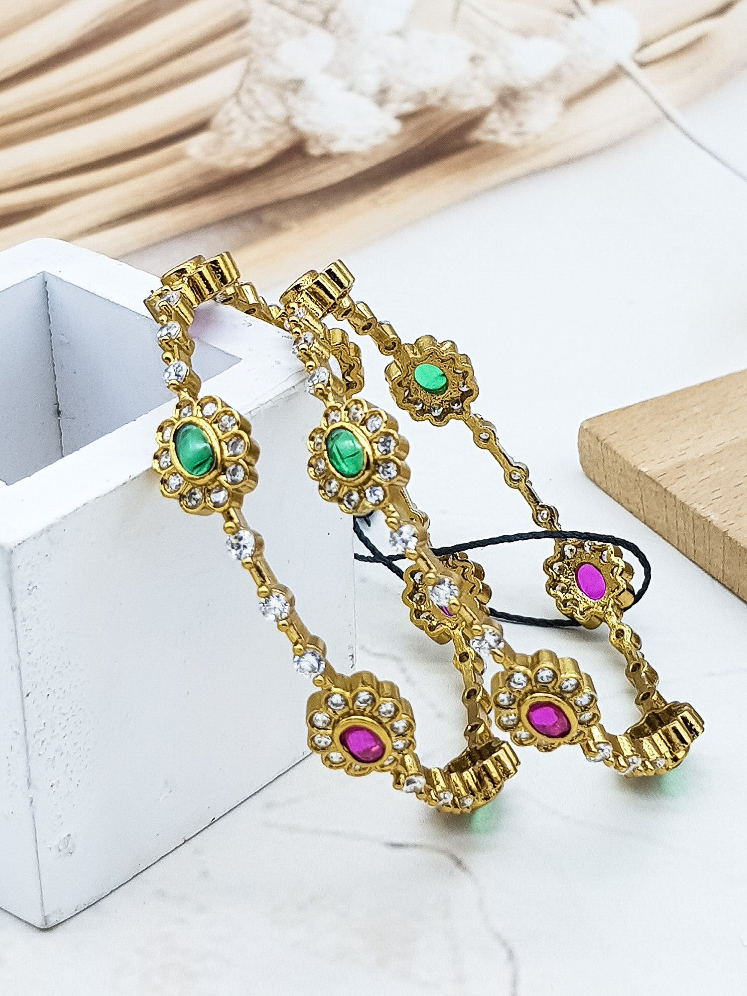 Gold plated AD bangles set of 2