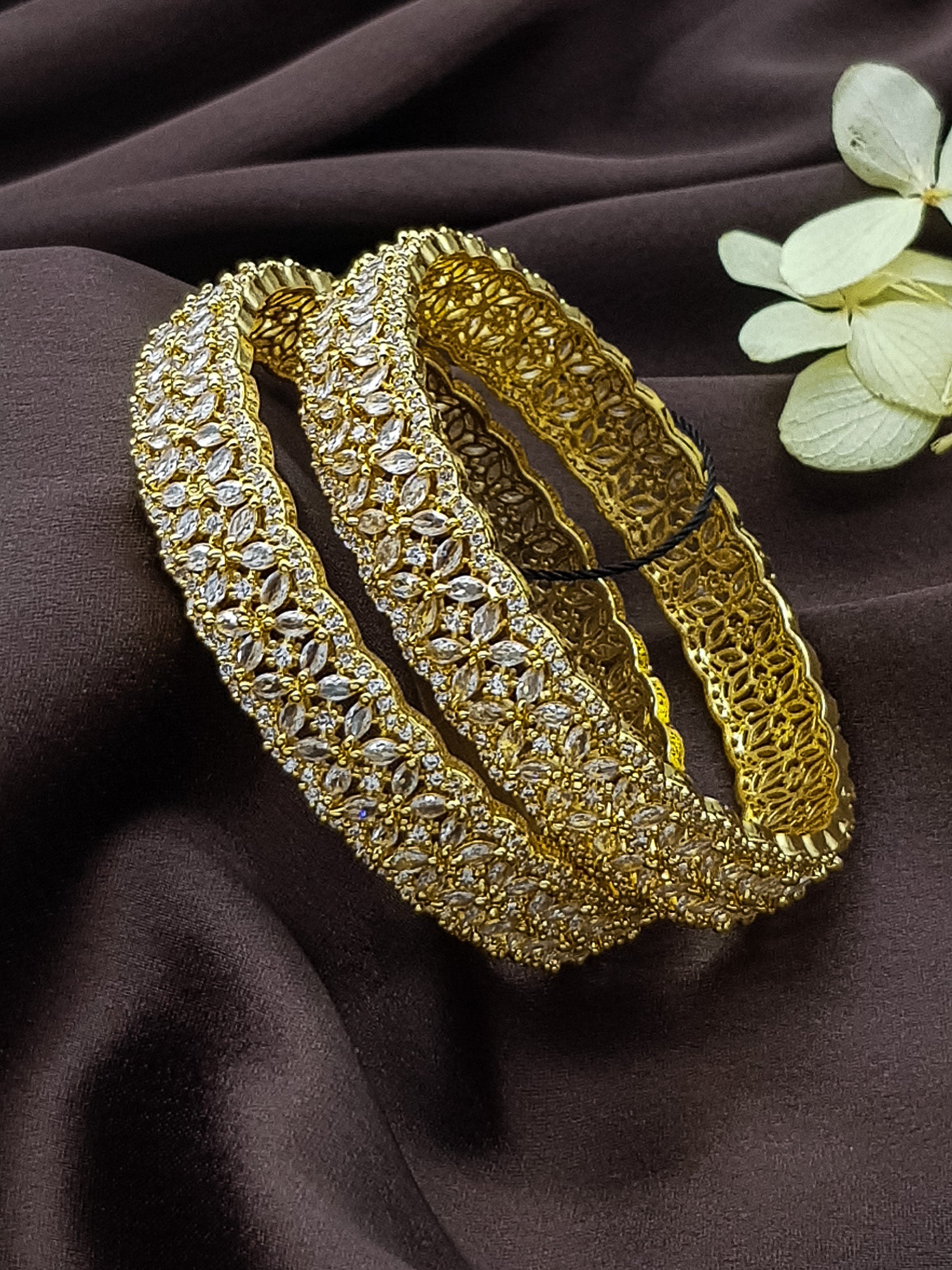 Gold plated AD bangles set of 2