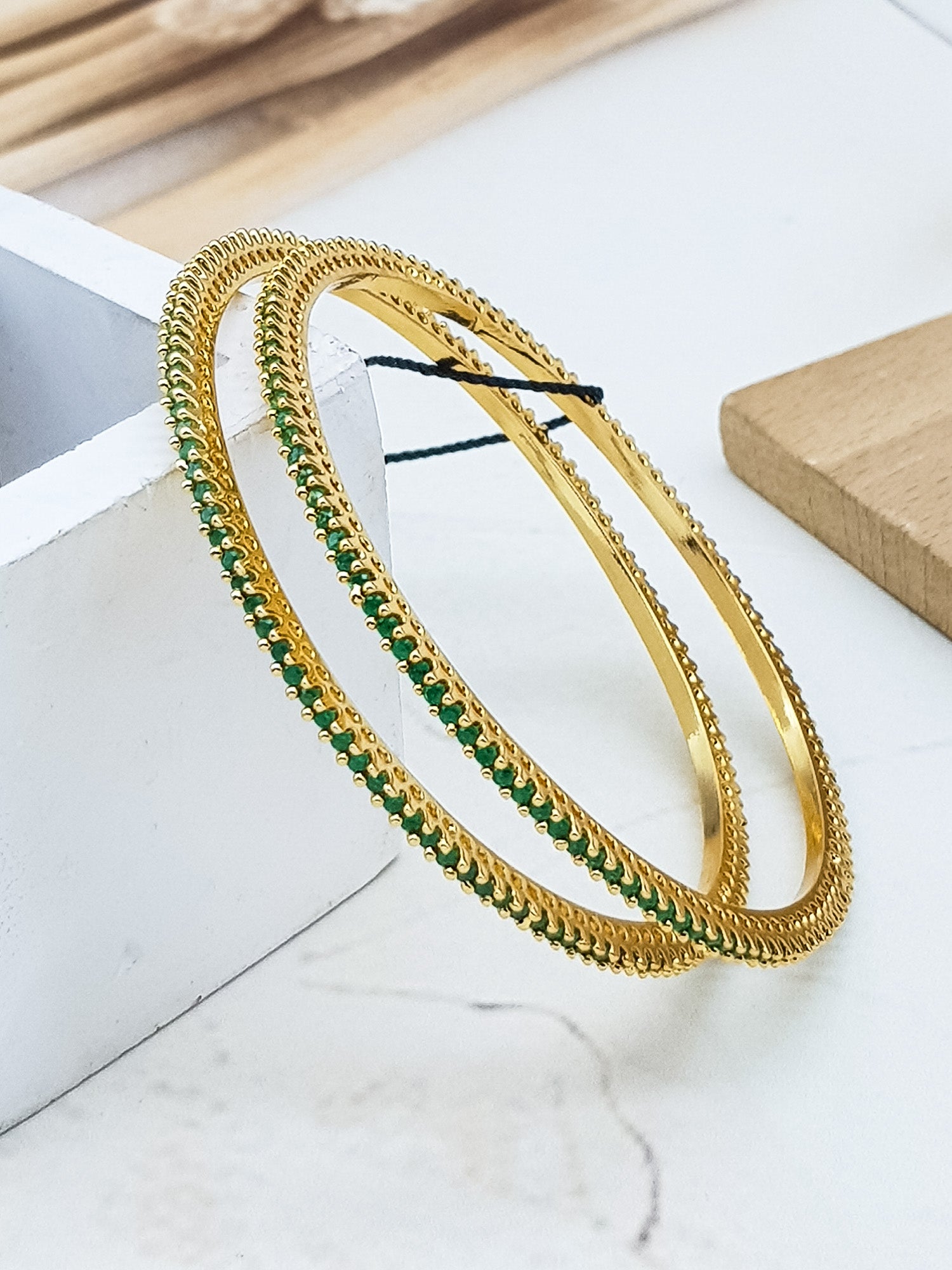 Gold plated AD bangles set of 2