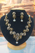 Gold Plated Premium Red Ruby Like AD Necklace Set Geometric pattern