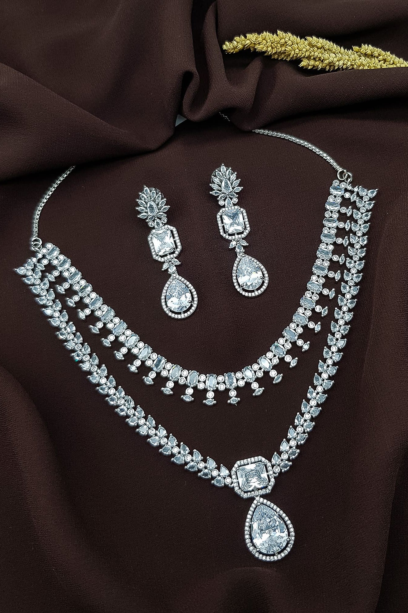 Gold Plated premium CZ Necklace Set