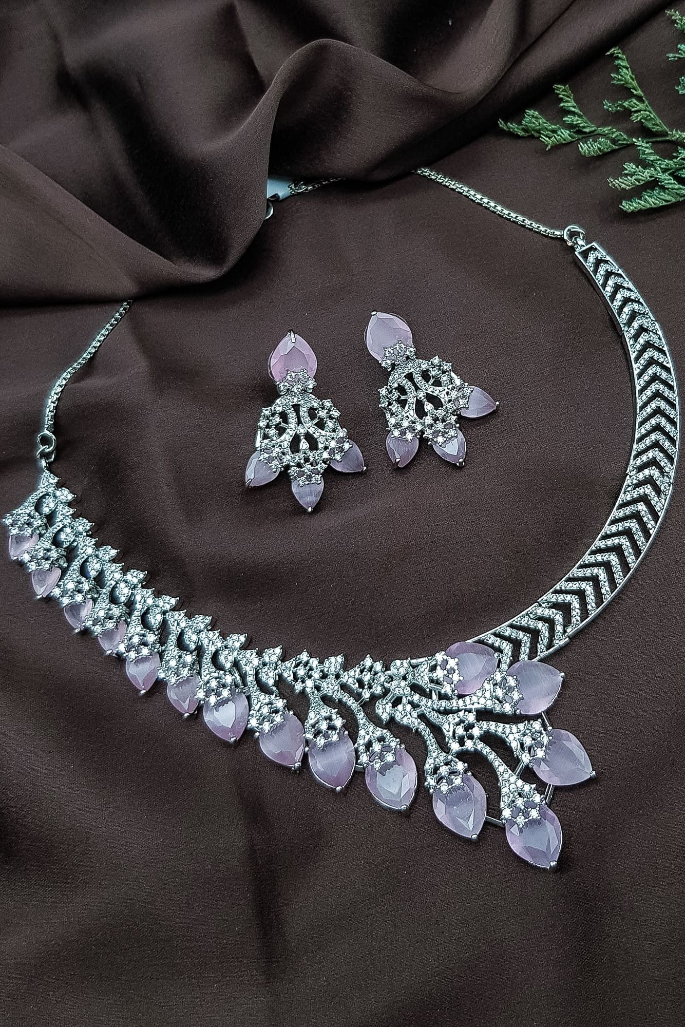 Gold Plated premium CZ Necklace Set