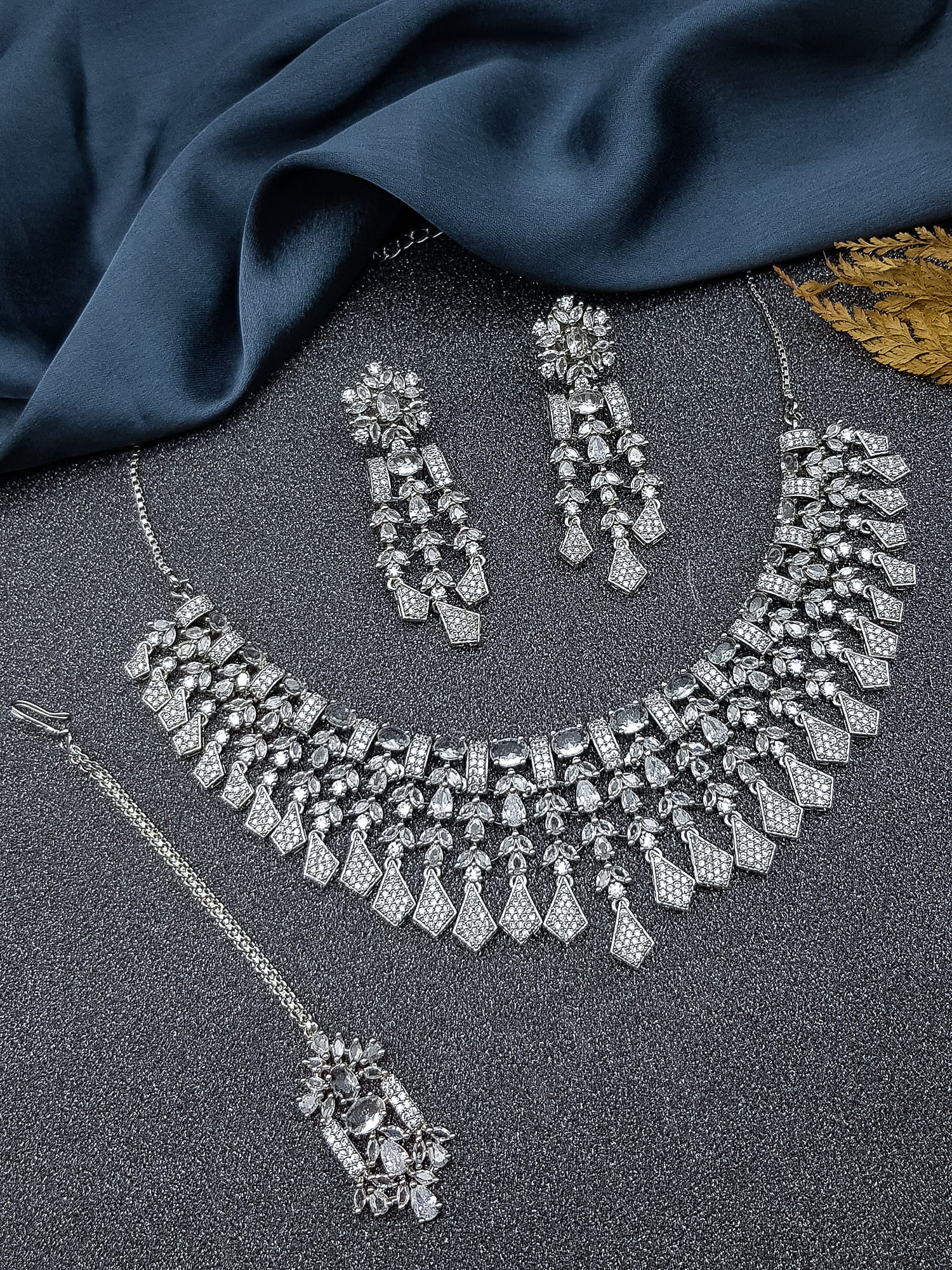 Gold Plated premium CZ Necklace Set