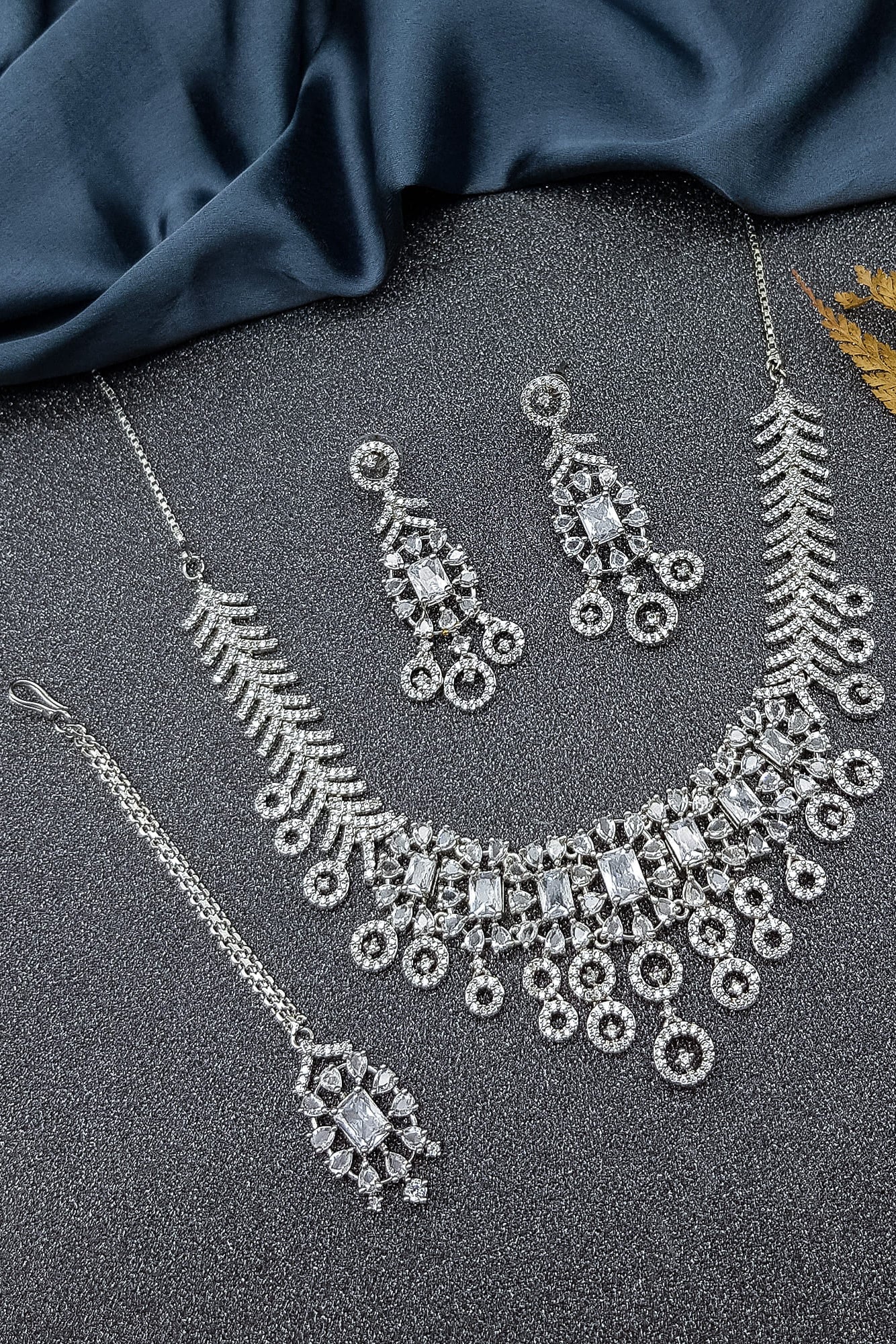 Gold Plated premium CZ Necklace Set