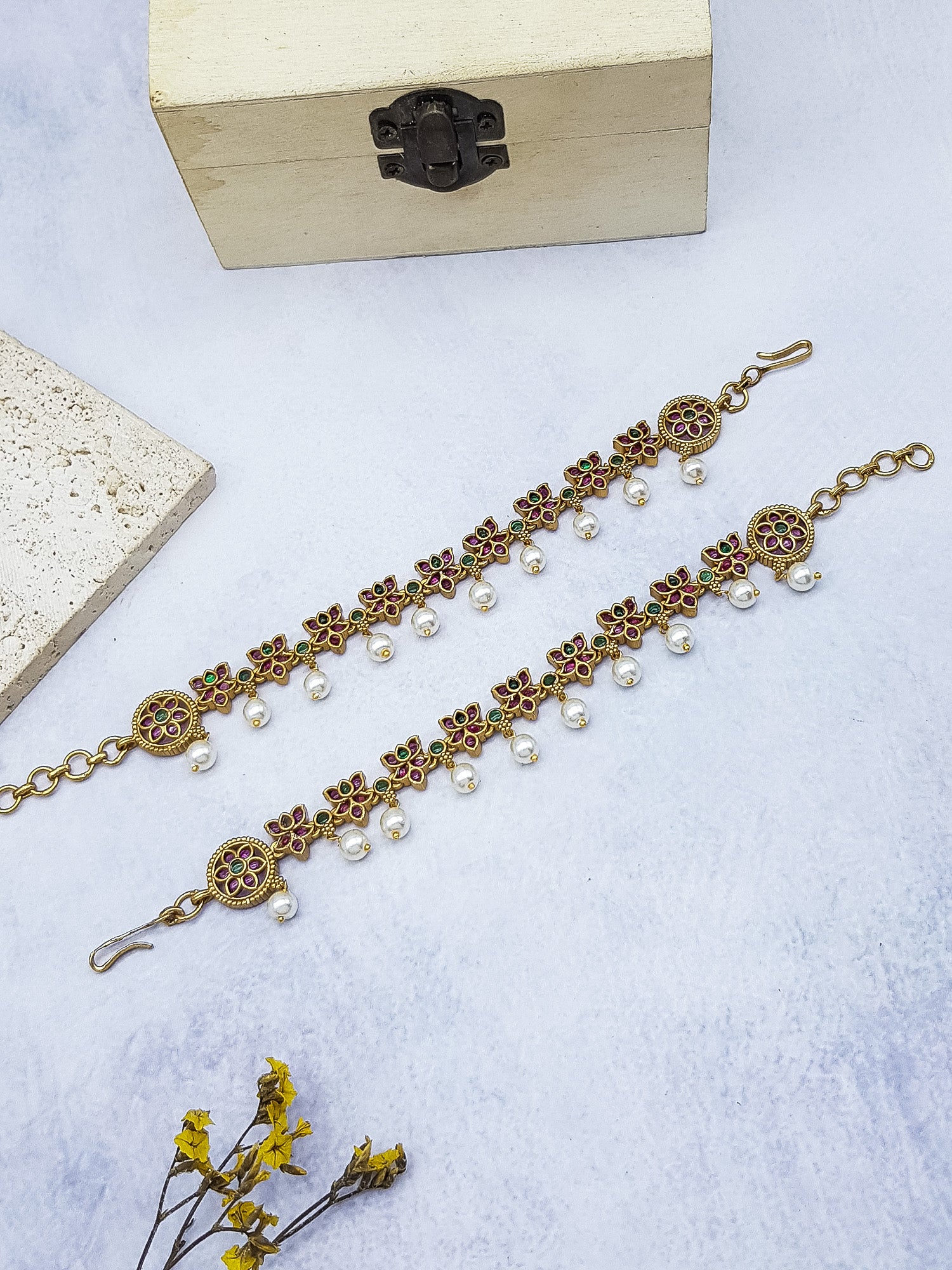 Premium Gold Plated Maatil with Kemp stones