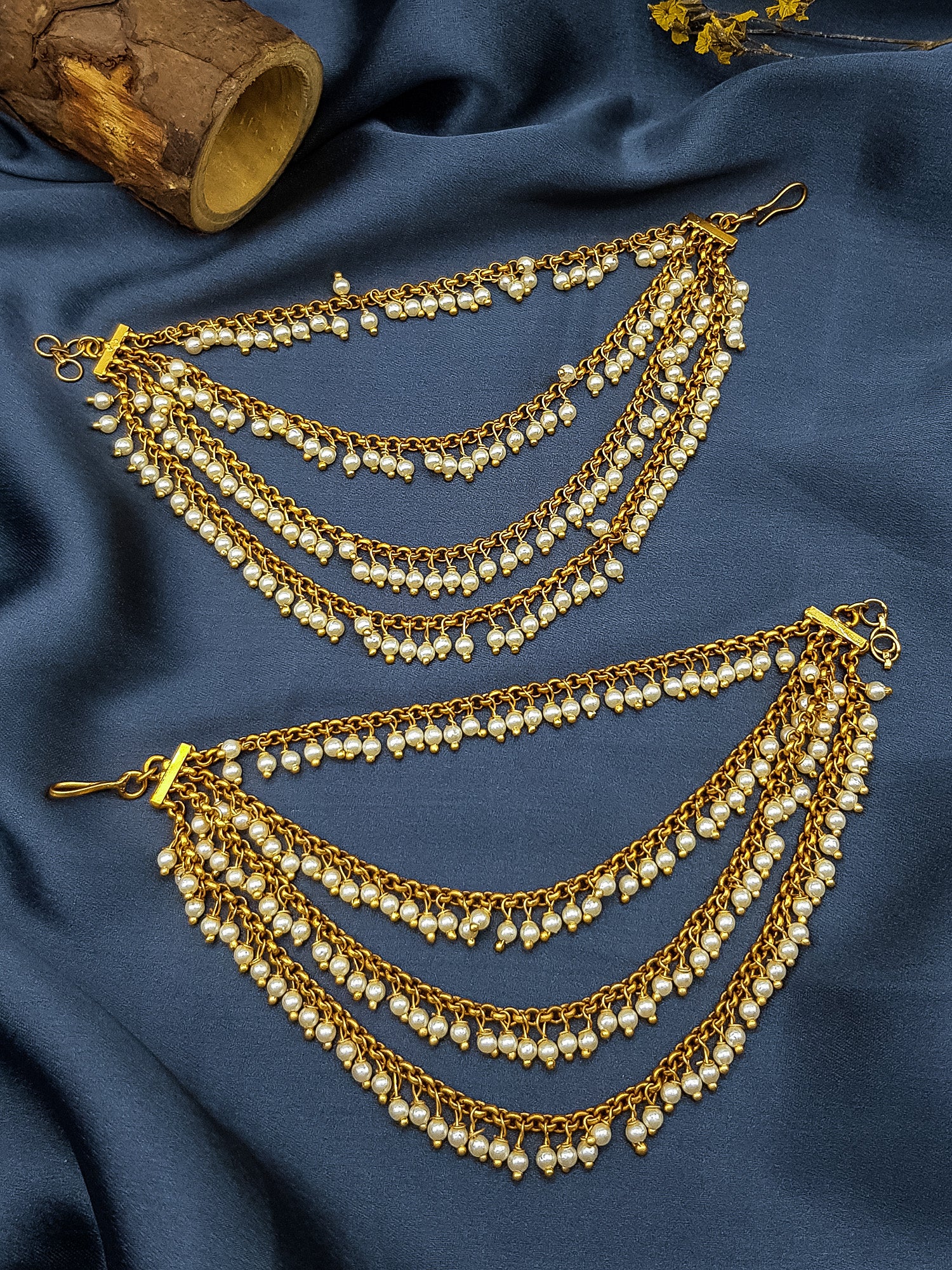 Gold Plated Premium 4 line pearls Maatil