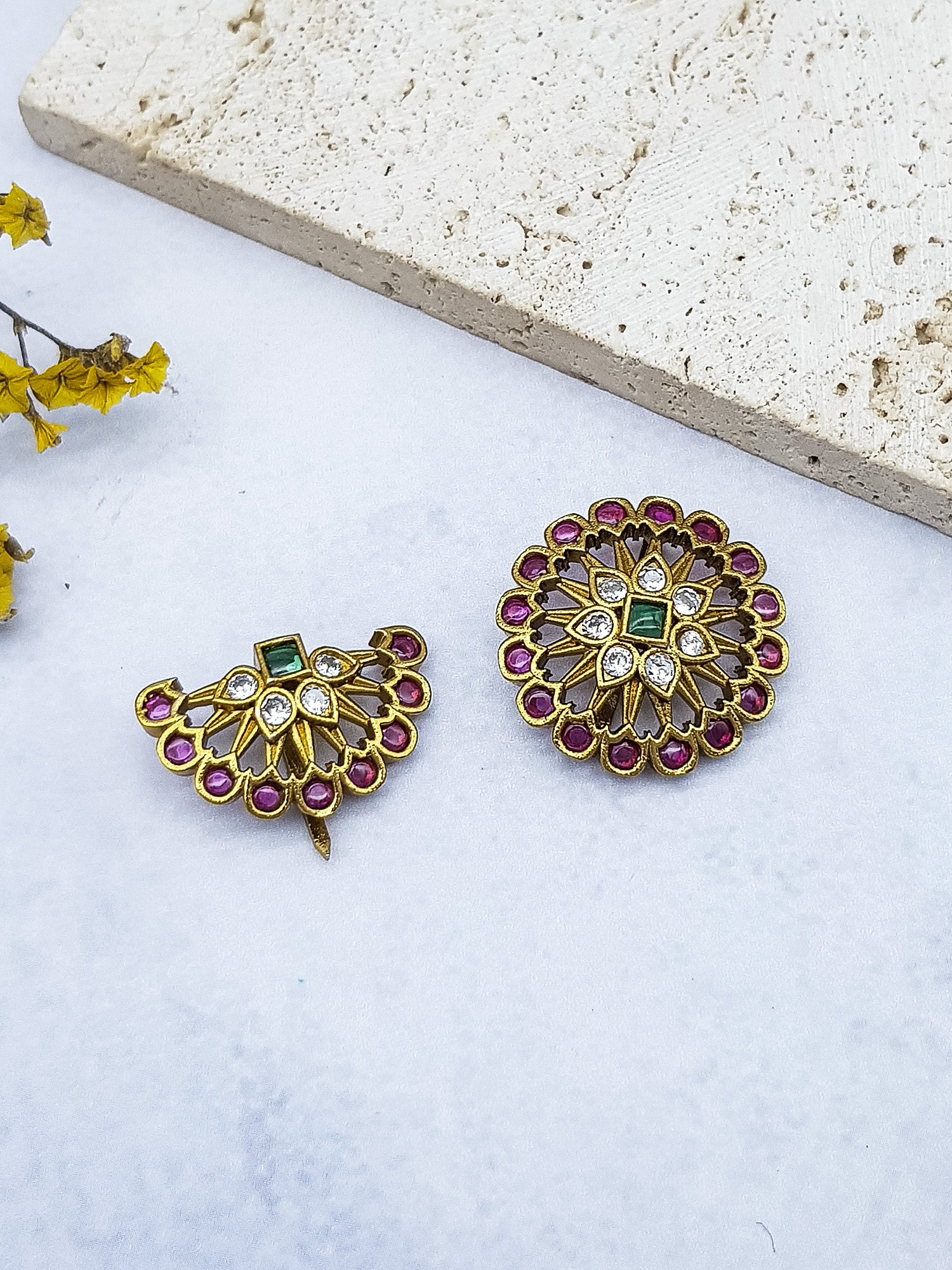 Gold Plated CZ Hair Moon Hair accessories suraj chand