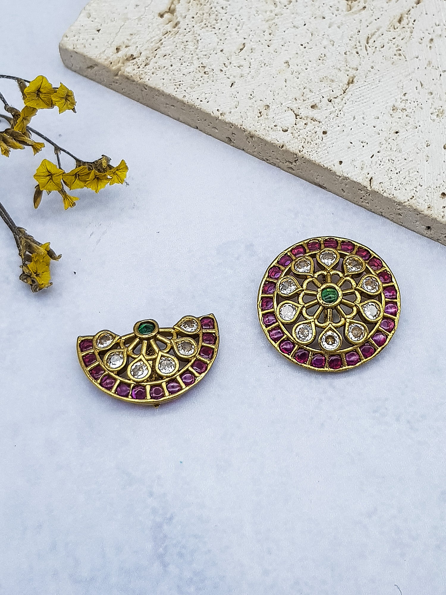 Gold Plated CZ Hair Moon Hair accessories suraj chand