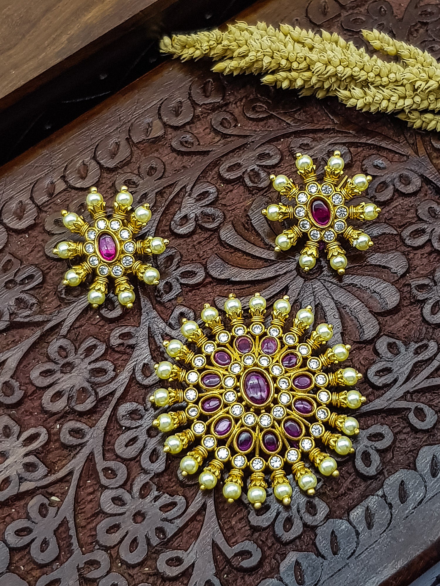 Gold Plated Attractive CZ Pendant Set