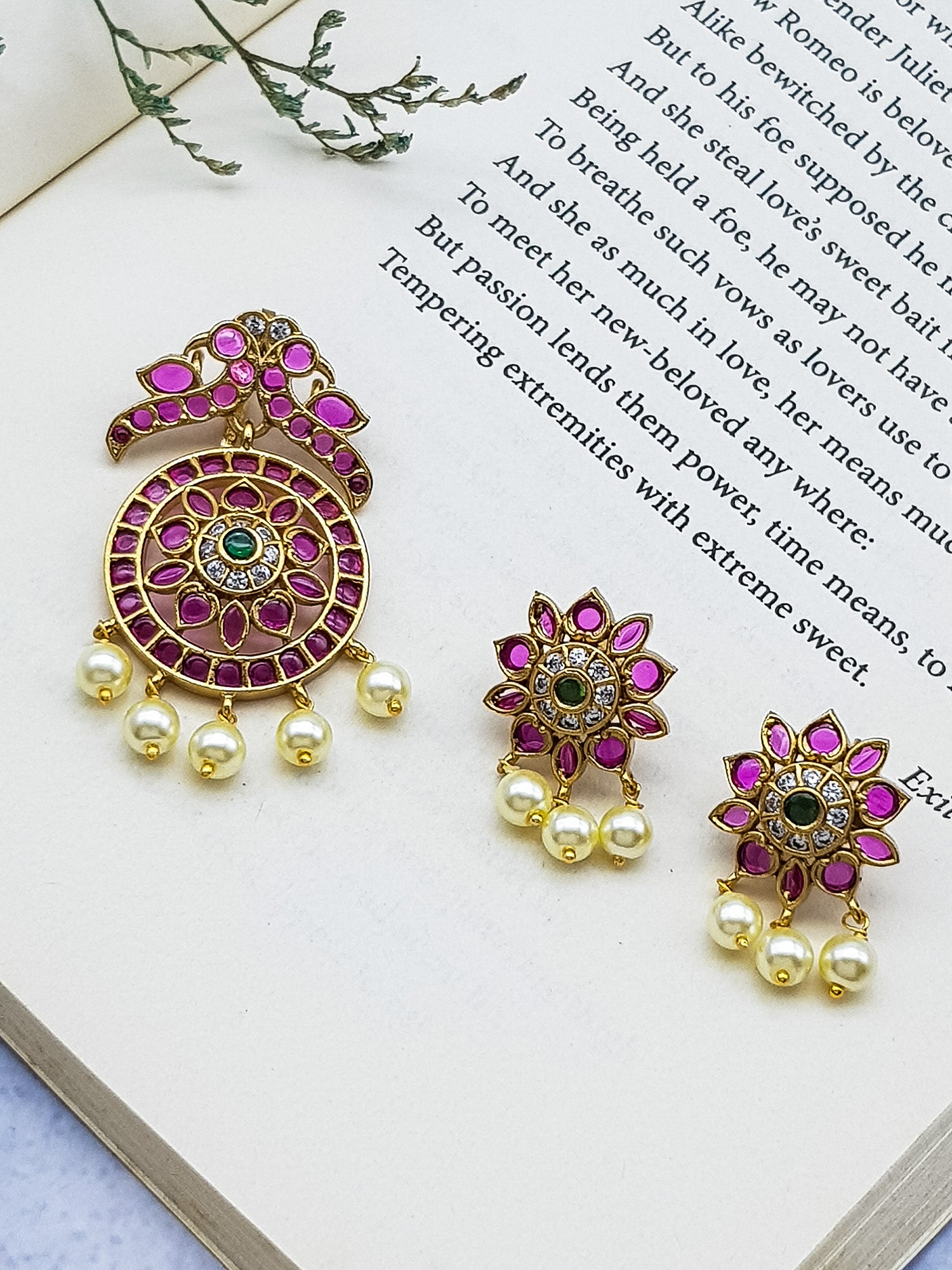 Gold Plated Attractive CZ Pendant Set