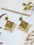 Premium gold plated Antique Jhumki / Earring with Kemp Stones