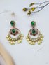 Premium gold plated Antique Jhumki / Earring with Kemp Stones
