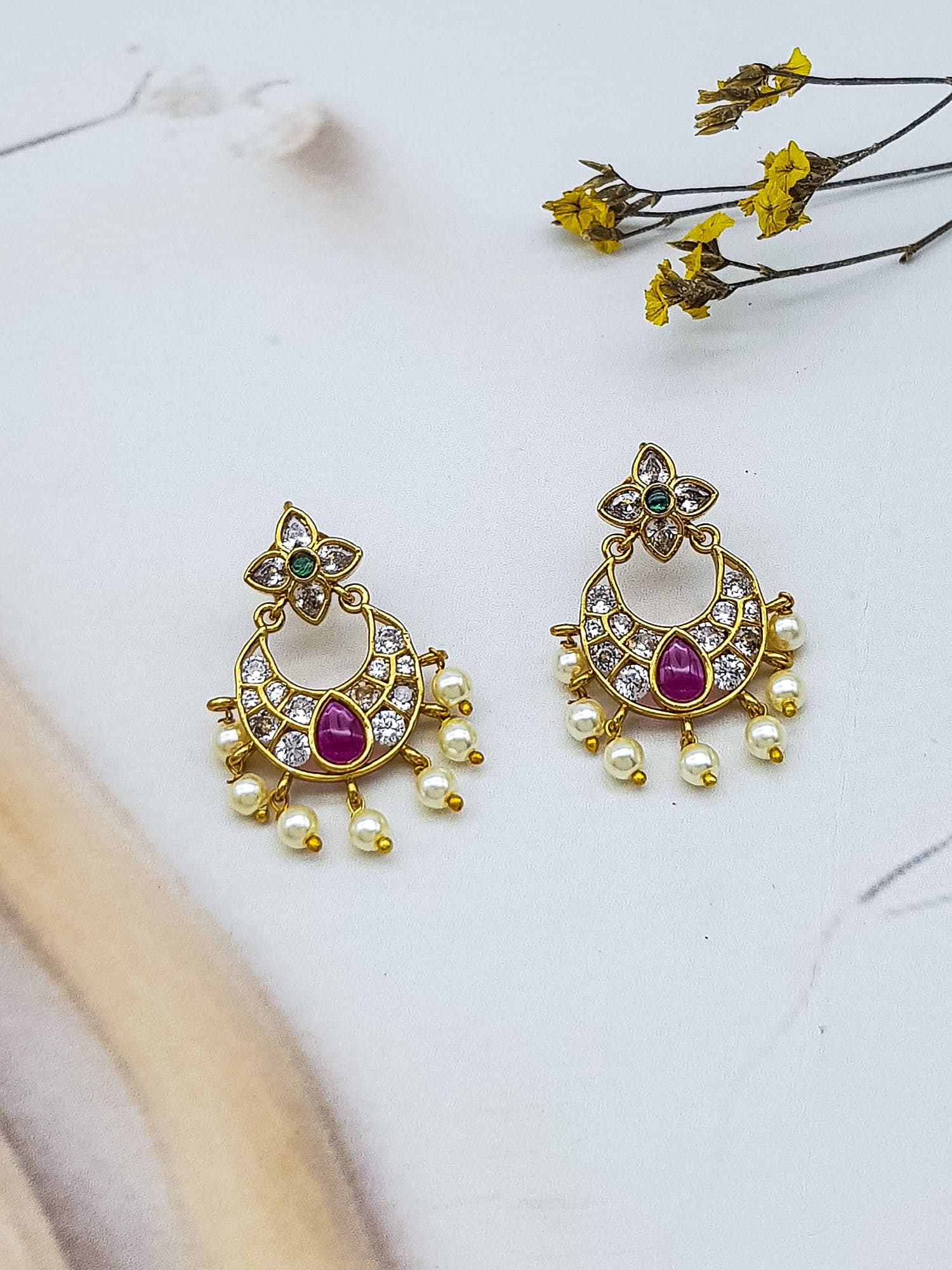 Premium gold plated CZ Jhumki / earrings