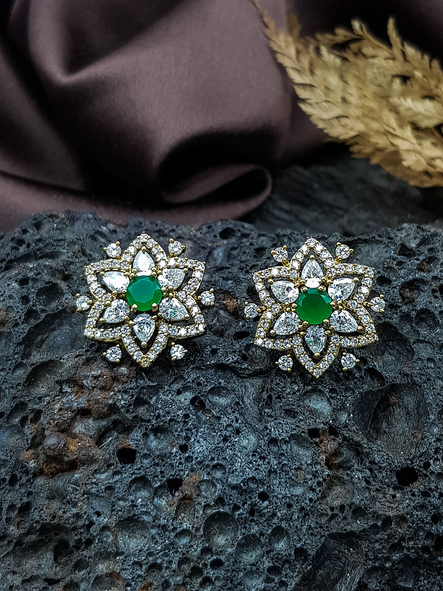 Premium gold plated CZ Studs / earrings