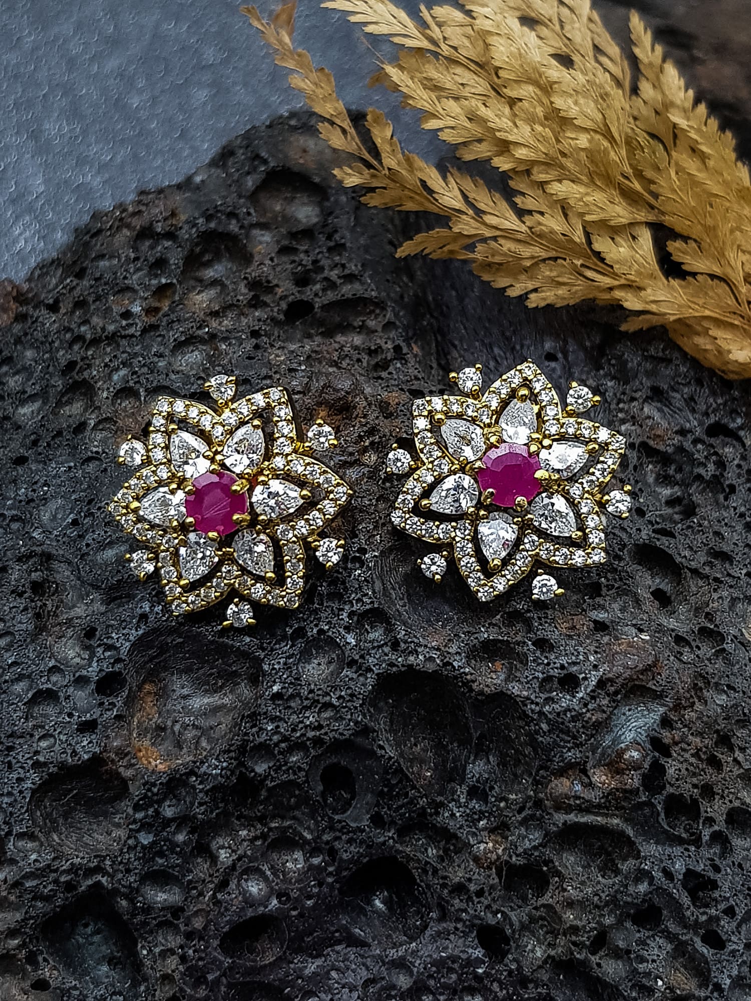 Premium gold plated CZ Studs / earrings