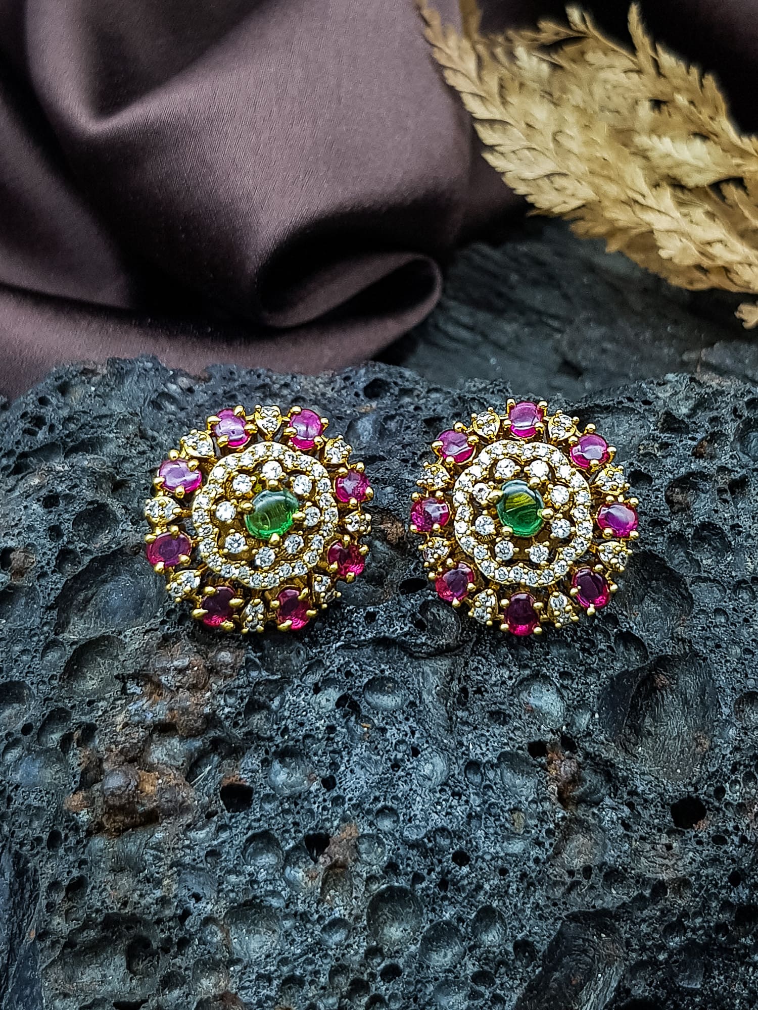 Premium gold plated CZ Studs / earrings