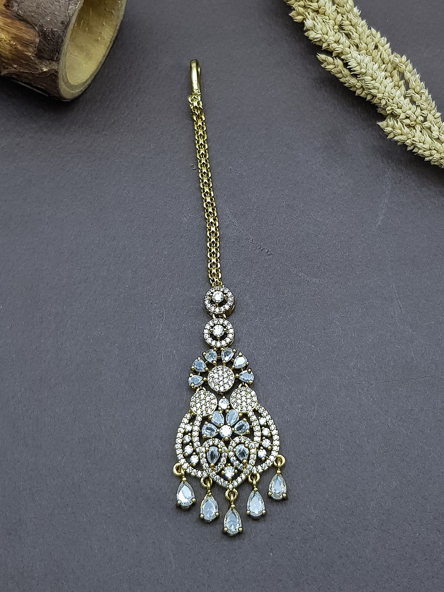 Gold Plated Premium CZ Tikka
