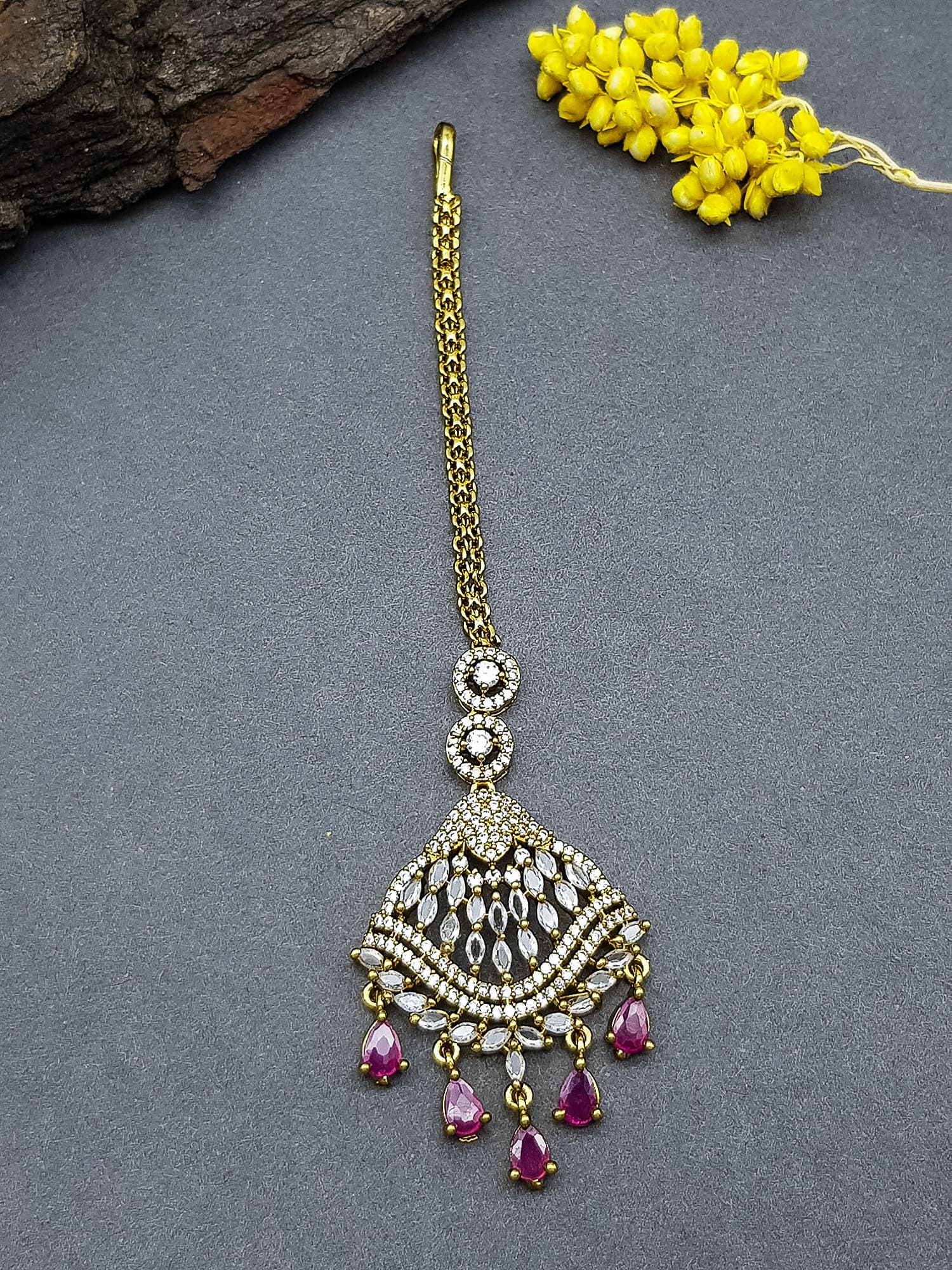 Gold Plated Premium CZ Tikka