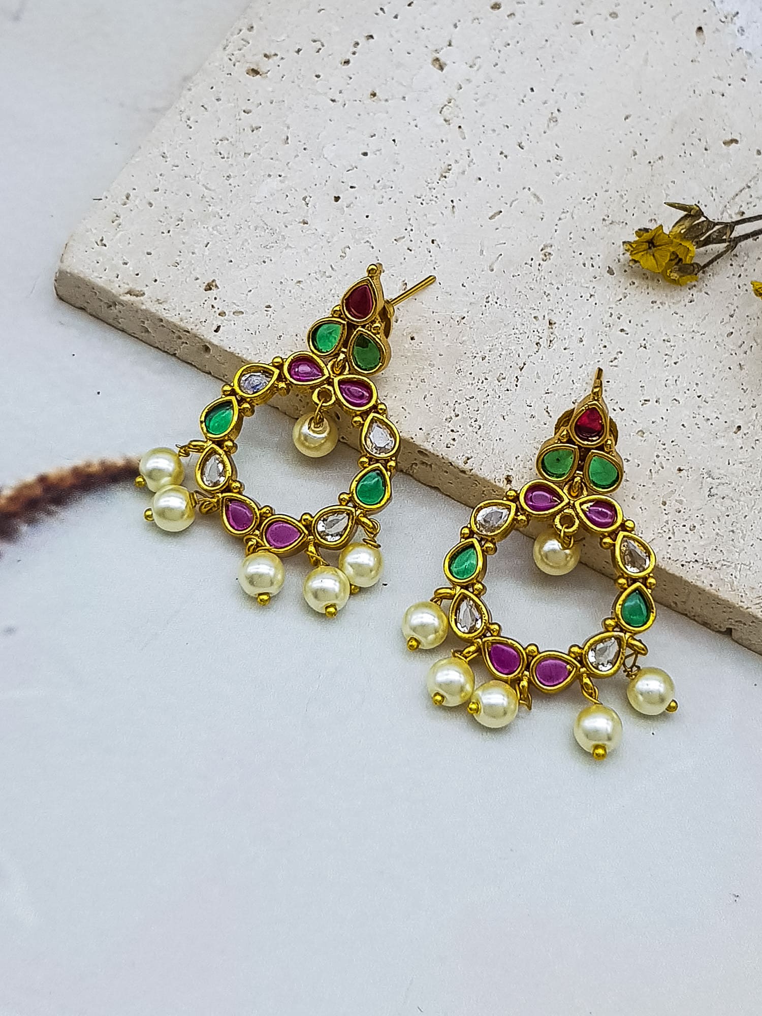 Premium gold plated CZ Jhumki/ earrings