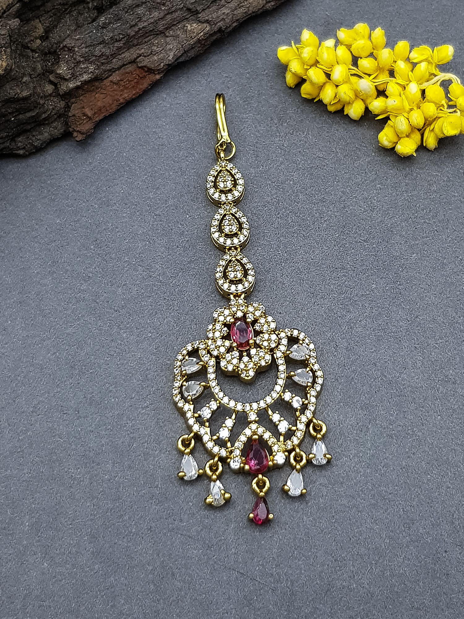 Gold Plated Premium CZ Tikka