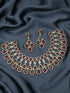 Gold Plated Premium Red Ruby Like AD Necklace Set