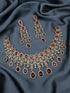 Gold Plated Premium Red Ruby Like AD Necklace Set