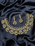 Gold Plated Premium CZ Necklace Set short/long gotipusulu
